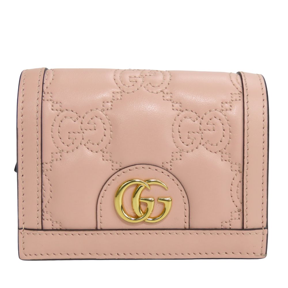 GUCCI Bifold Wallet 723786 leather pink Women Used Authentic