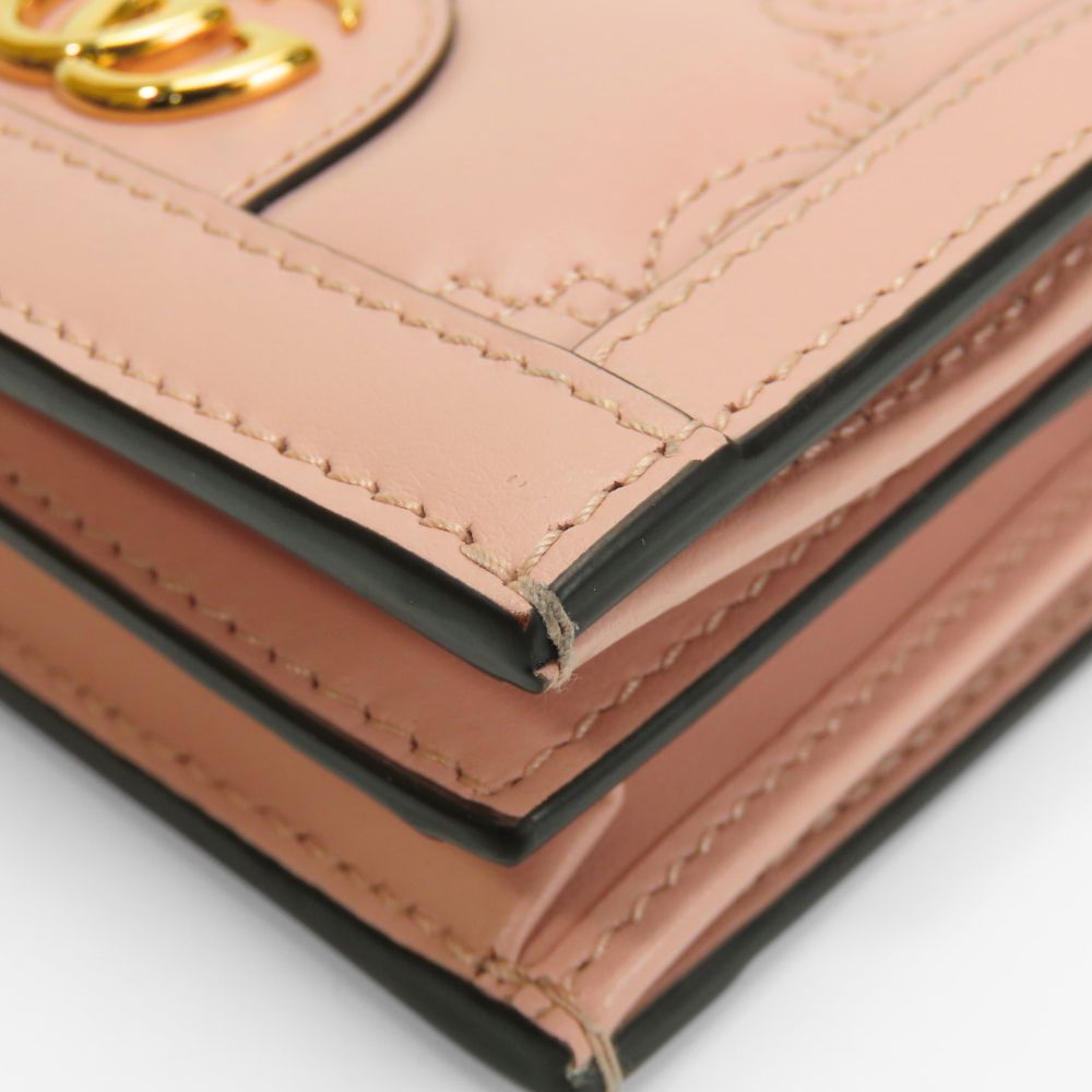 GUCCI Bifold Wallet 723786 leather pink Women Used Authentic