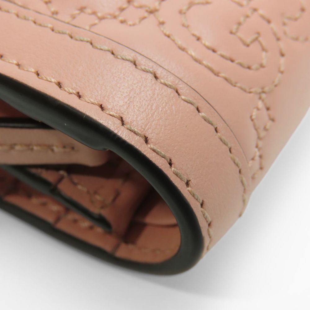 GUCCI Bifold Wallet 723786 leather pink Women Used Authentic