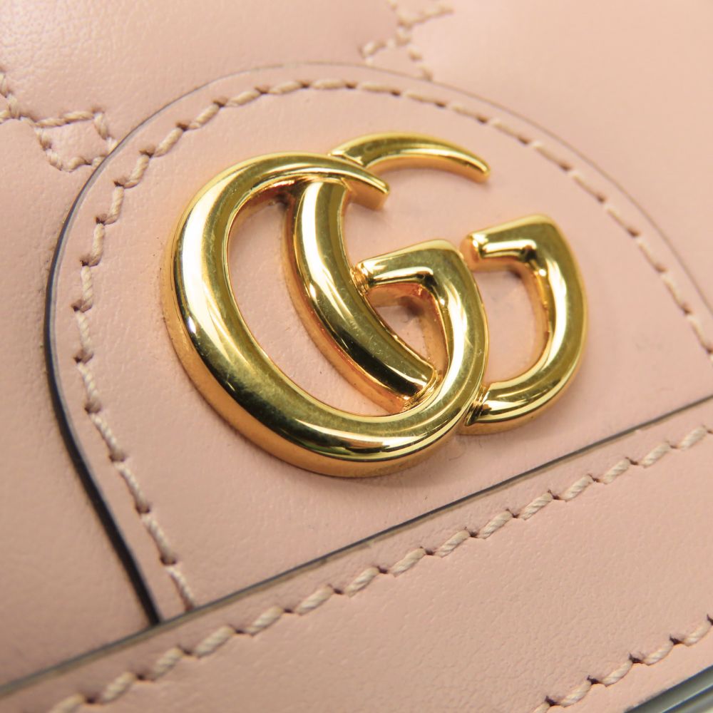 GUCCI Bifold Wallet 723786 leather pink Women Used Authentic