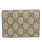 GUCCI Bifold Wallet 658610 GG Supreme canvas, leather Two-tone color (beige) GG Marmont Women Used Authentic