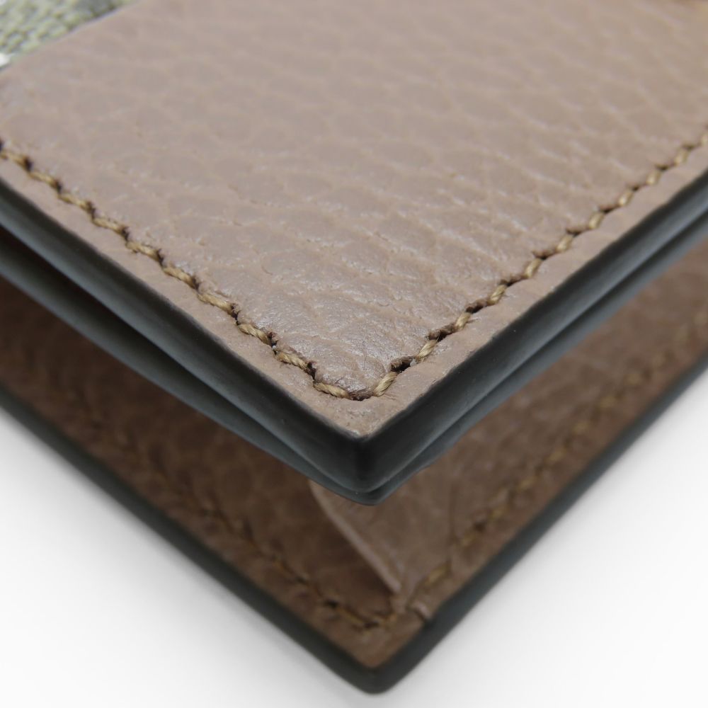 GUCCI Bifold Wallet 658610 GG Supreme canvas, leather Two-tone color (beige) GG Marmont Women Used Authentic