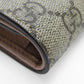 GUCCI Bifold Wallet 658610 GG Supreme canvas, leather Two-tone color (beige) GG Marmont Women Used Authentic