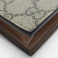 GUCCI Bifold Wallet 658610 GG Supreme canvas, leather Two-tone color (beige) GG Marmont Women Used Authentic