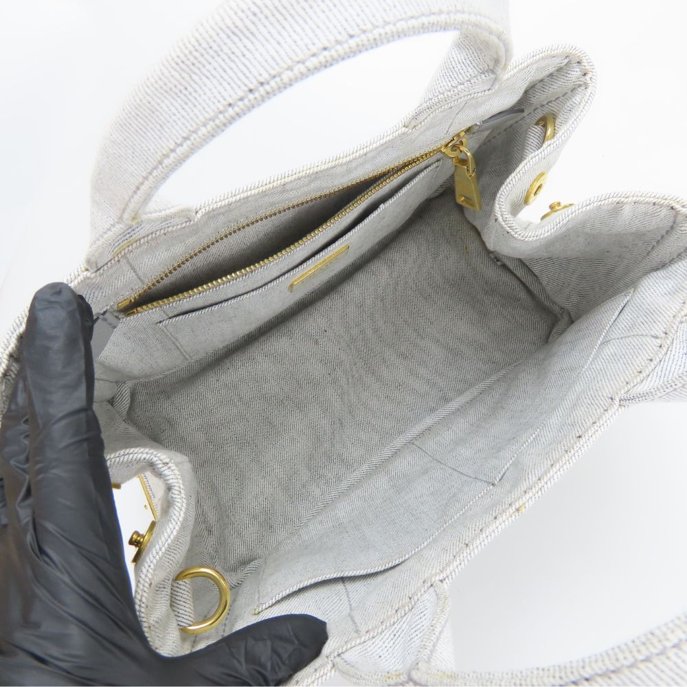 PRADA Handbag 1BG439 canvas gray CANAPA Canapa