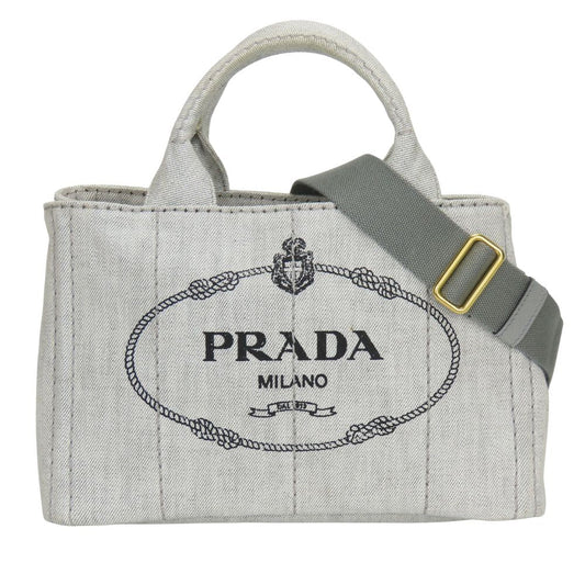 PRADA Handbag 1BG439 canvas gray CANAPA Canapa