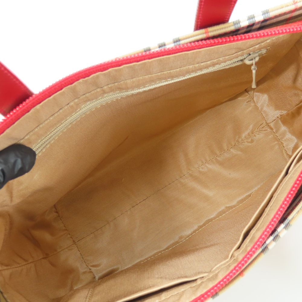 BURBERRY Handbag canvas Red Nova Check