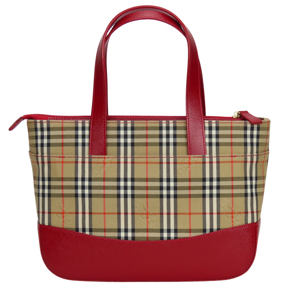 BURBERRY Handbag canvas Red Nova Check