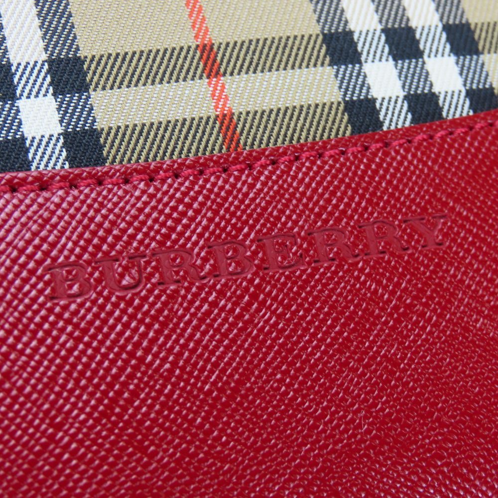 BURBERRY Handbag canvas Red Nova Check