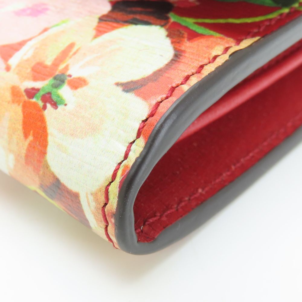 GUCCI Long Wallet Purse 410100 leather Red type Blooms