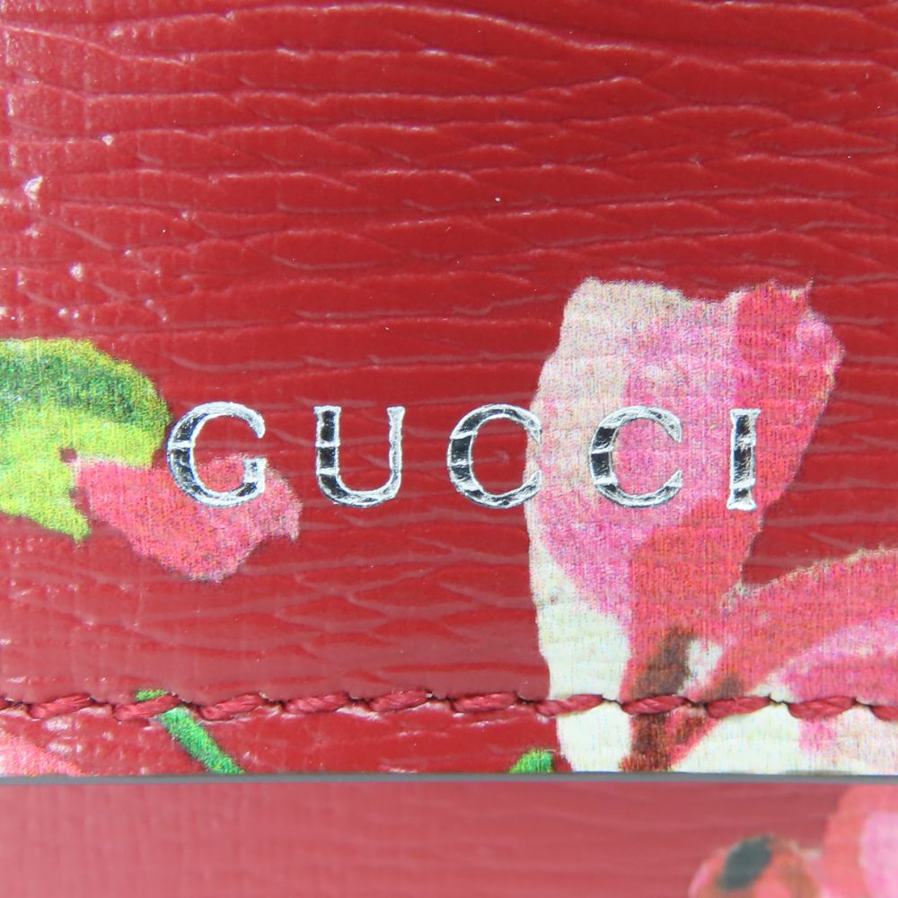 GUCCI Long Wallet Purse 410100 leather Red type Blooms