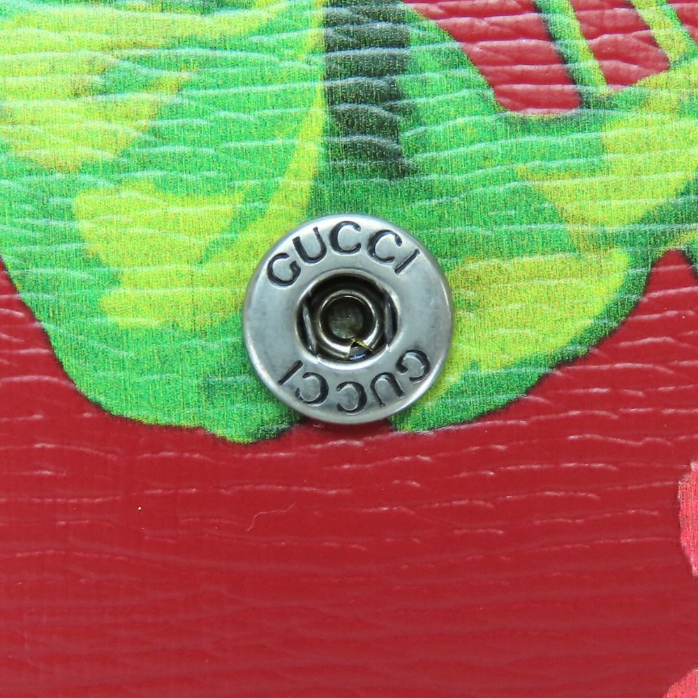 GUCCI Long Wallet Purse 410100 leather Red type Blooms