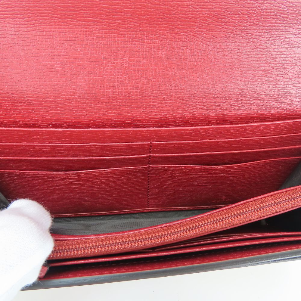 GUCCI Long Wallet Purse 410100 leather Red type Blooms