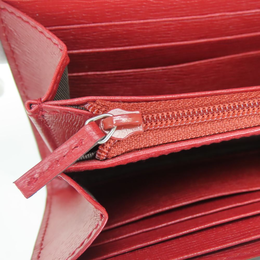 GUCCI Long Wallet Purse 410100 leather Red type Blooms
