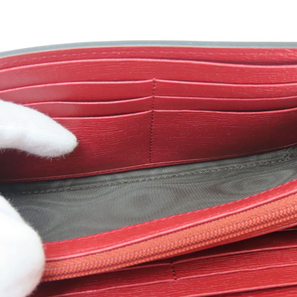 GUCCI Long Wallet Purse 410100 leather Red type Blooms