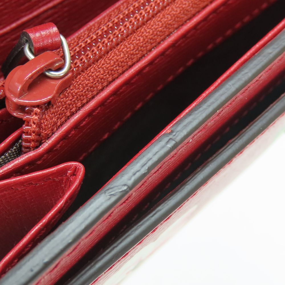 GUCCI Long Wallet Purse 410100 leather Red type Blooms