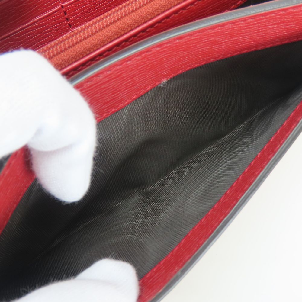 GUCCI Long Wallet Purse 410100 leather Red type Blooms