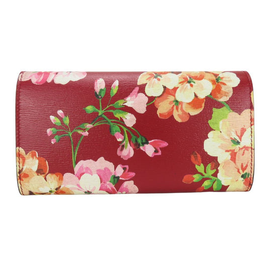 GUCCI Long Wallet Purse 410100 leather Red type Blooms