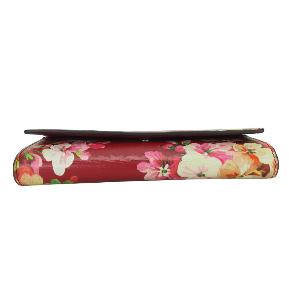 GUCCI Long Wallet Purse 410100 leather Red type Blooms