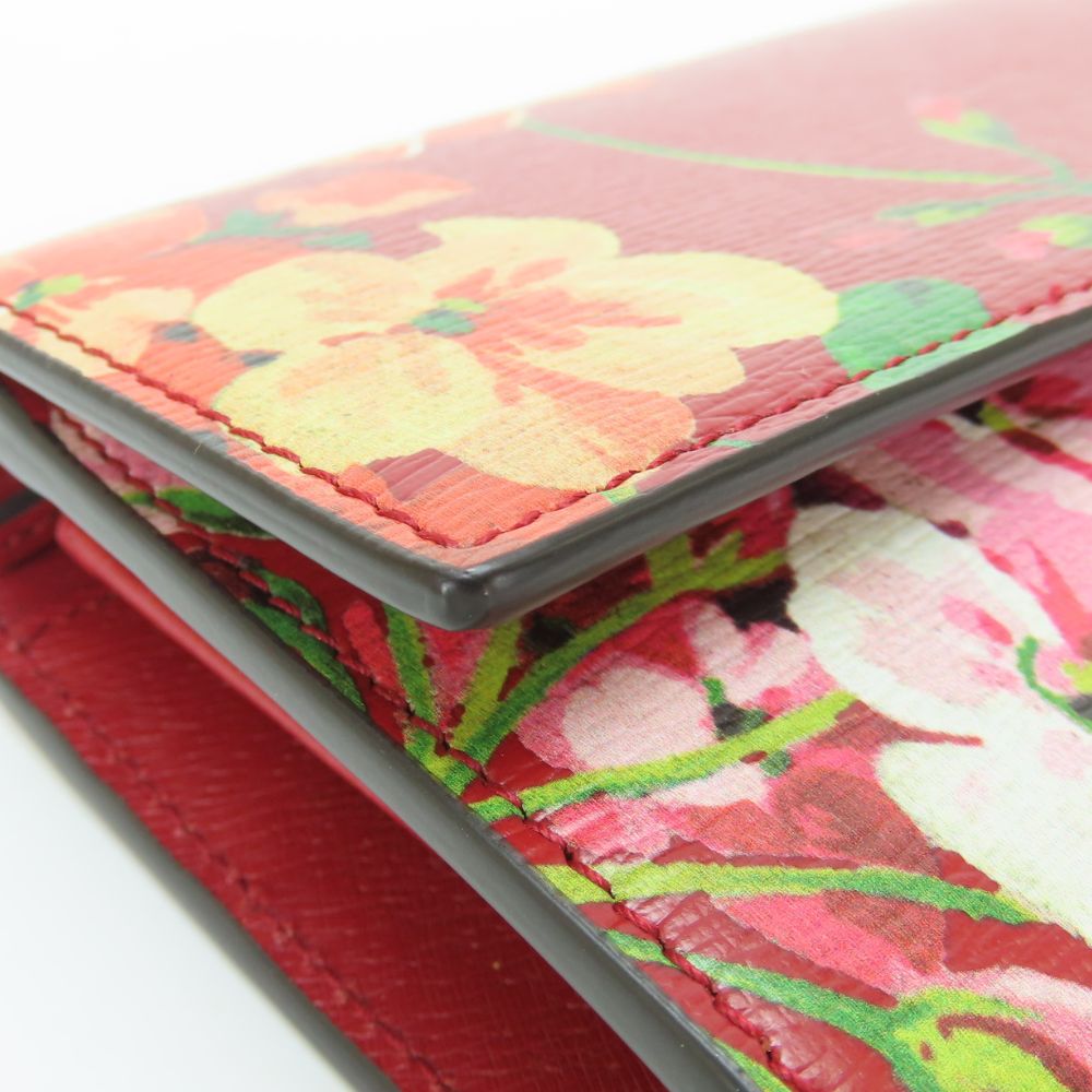 GUCCI Long Wallet Purse 410100 leather Red type Blooms