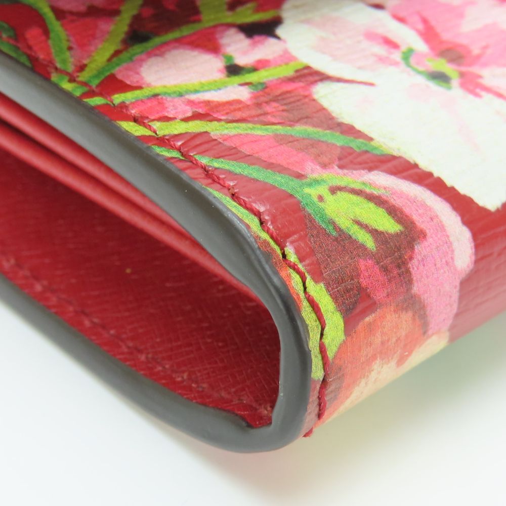 GUCCI Long Wallet Purse 410100 leather Red type Blooms