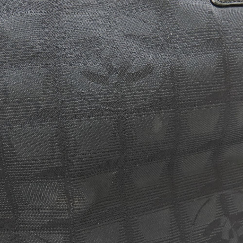 CHANEL Tote Bag Jacquard nylon black New travel line PM