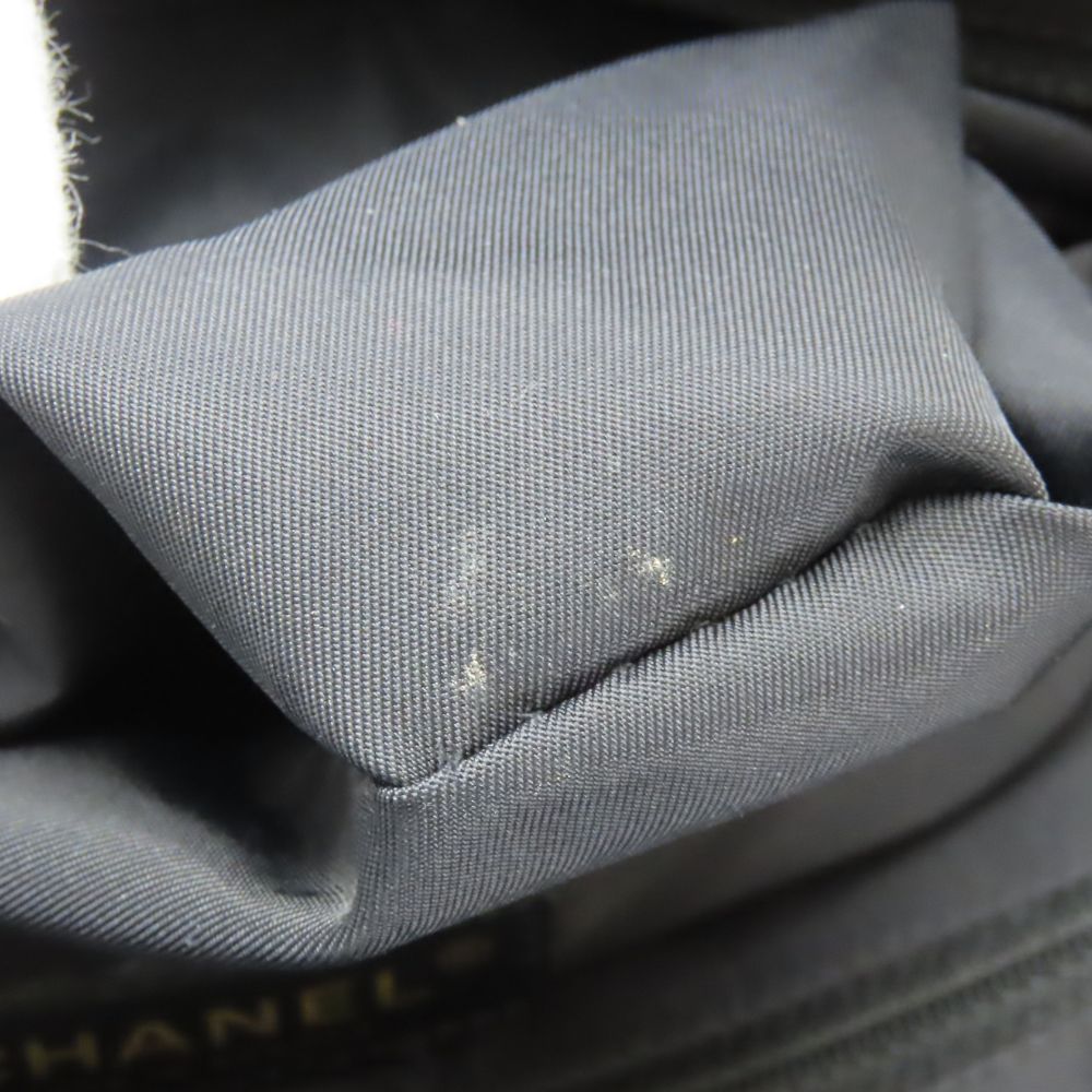 CHANEL Tote Bag Jacquard nylon black New travel line PM