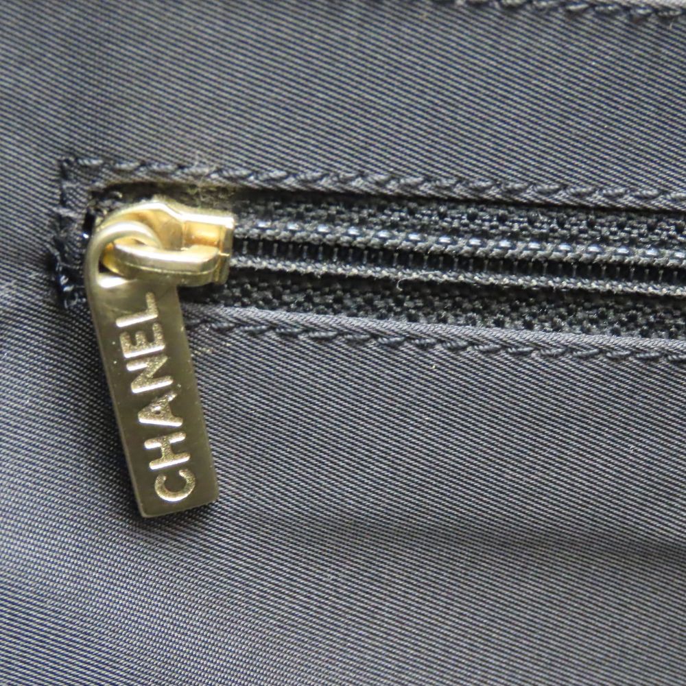 CHANEL Tote Bag Jacquard nylon black New travel line PM