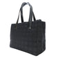 CHANEL Tote Bag Jacquard nylon black New travel line PM