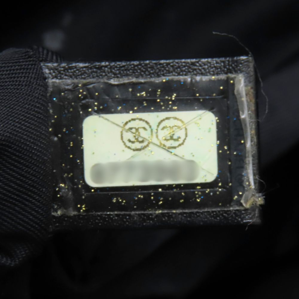 CHANEL Tote Bag Jacquard nylon black New travel line PM