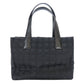 CHANEL Tote Bag Jacquard nylon black New travel line PM