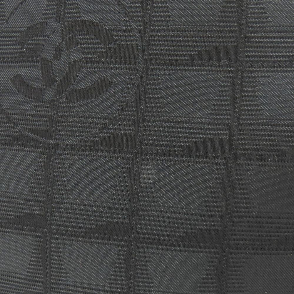 CHANEL Tote Bag Jacquard nylon black New travel line PM