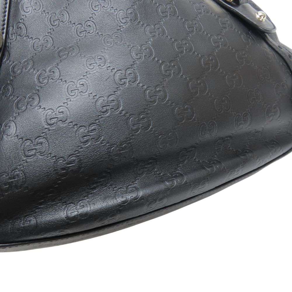 GUCCI Tote Bag 162900 Sima leather black Horsebit Guccisima