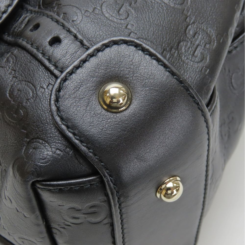 GUCCI Tote Bag 162900 Sima leather black Horsebit Guccisima