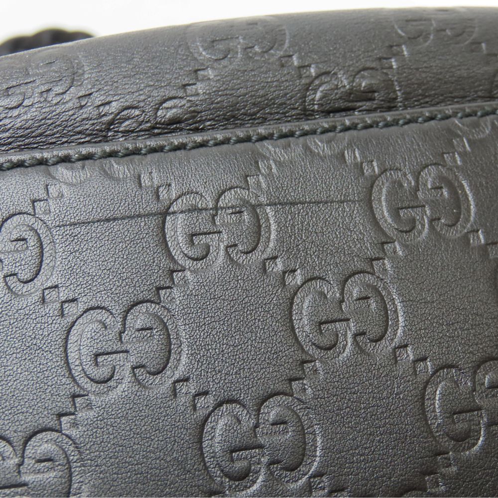 GUCCI Tote Bag 162900 Sima leather black Horsebit Guccisima