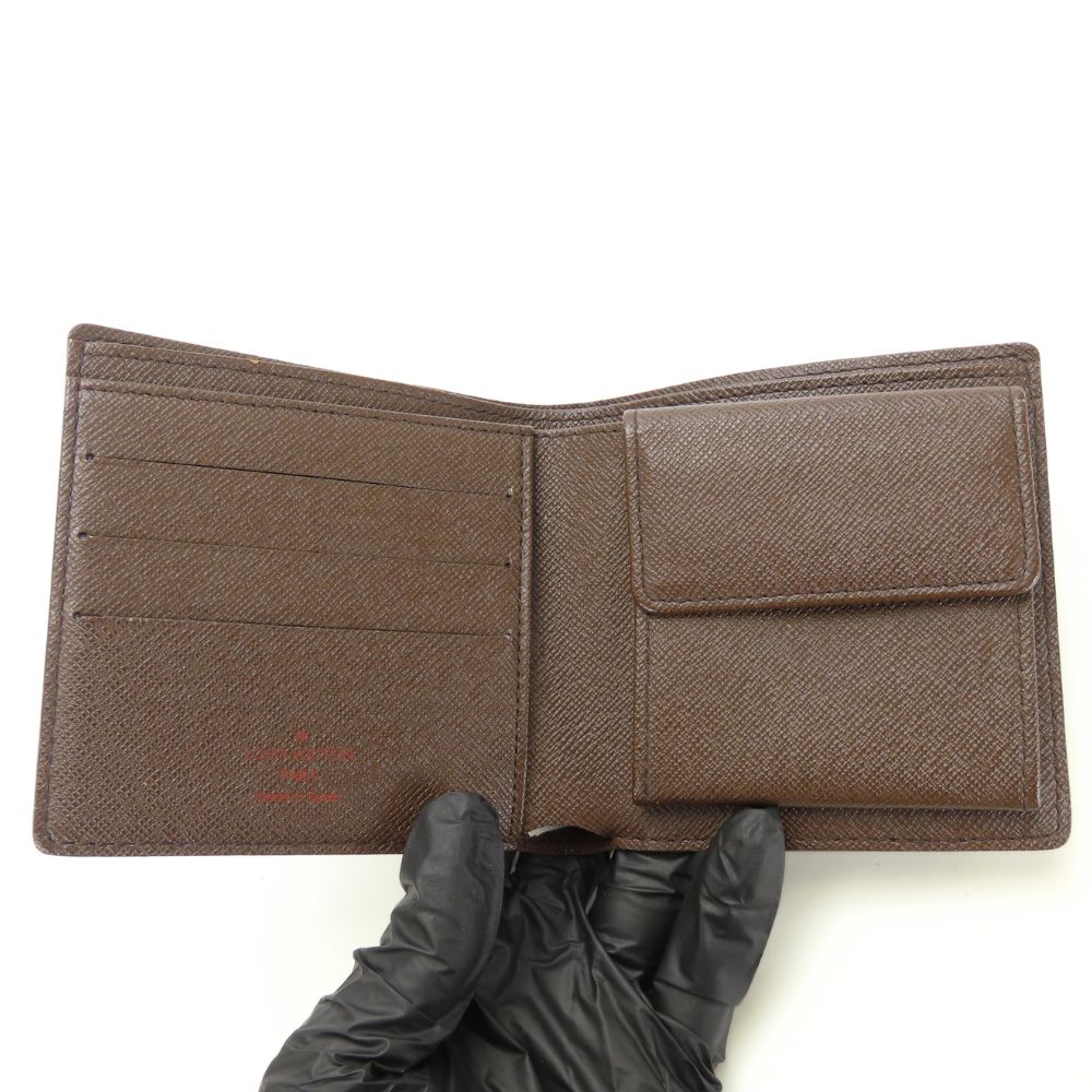 LOUIS VUITTON Bifold Wallet N61665 Damier Ebene Porte Billets Cartes Crdit Monet