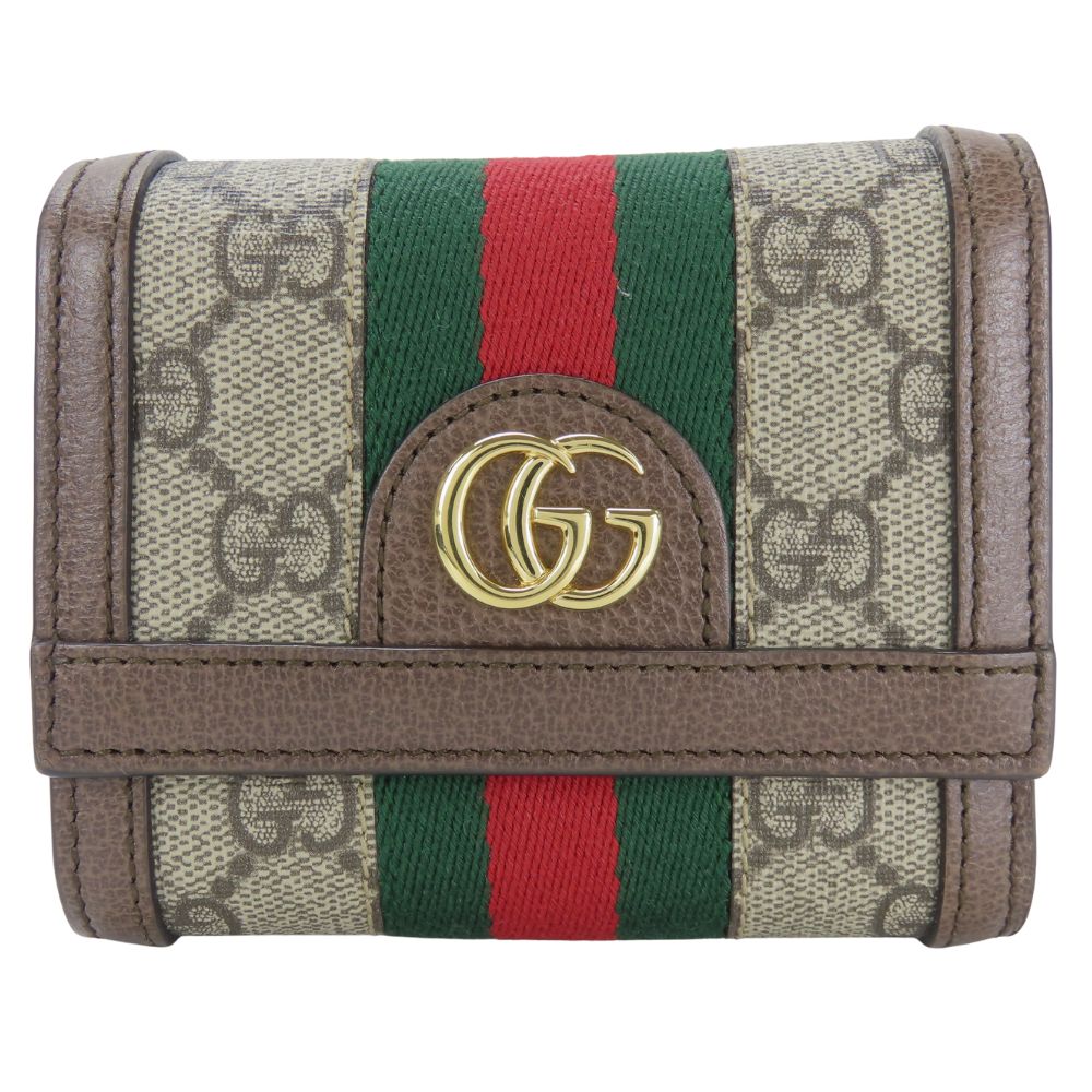 GUCCI Tri-fold wallet 523174 leather Brown Sherry line