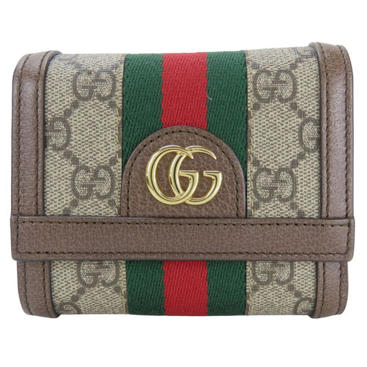GUCCI Tri-fold wallet 523174 leather Brown Sherry line