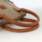 CELINE Two Way Macadam Canvas HandBag Beige Gold