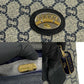 GUCCI Boston Duffel bag Leather, PVC Navy Gucci Plus logo Metal Women Used Authentic