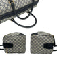 GUCCI Boston Duffel bag Leather, PVC Navy Gucci Plus logo Metal Women Used Authentic