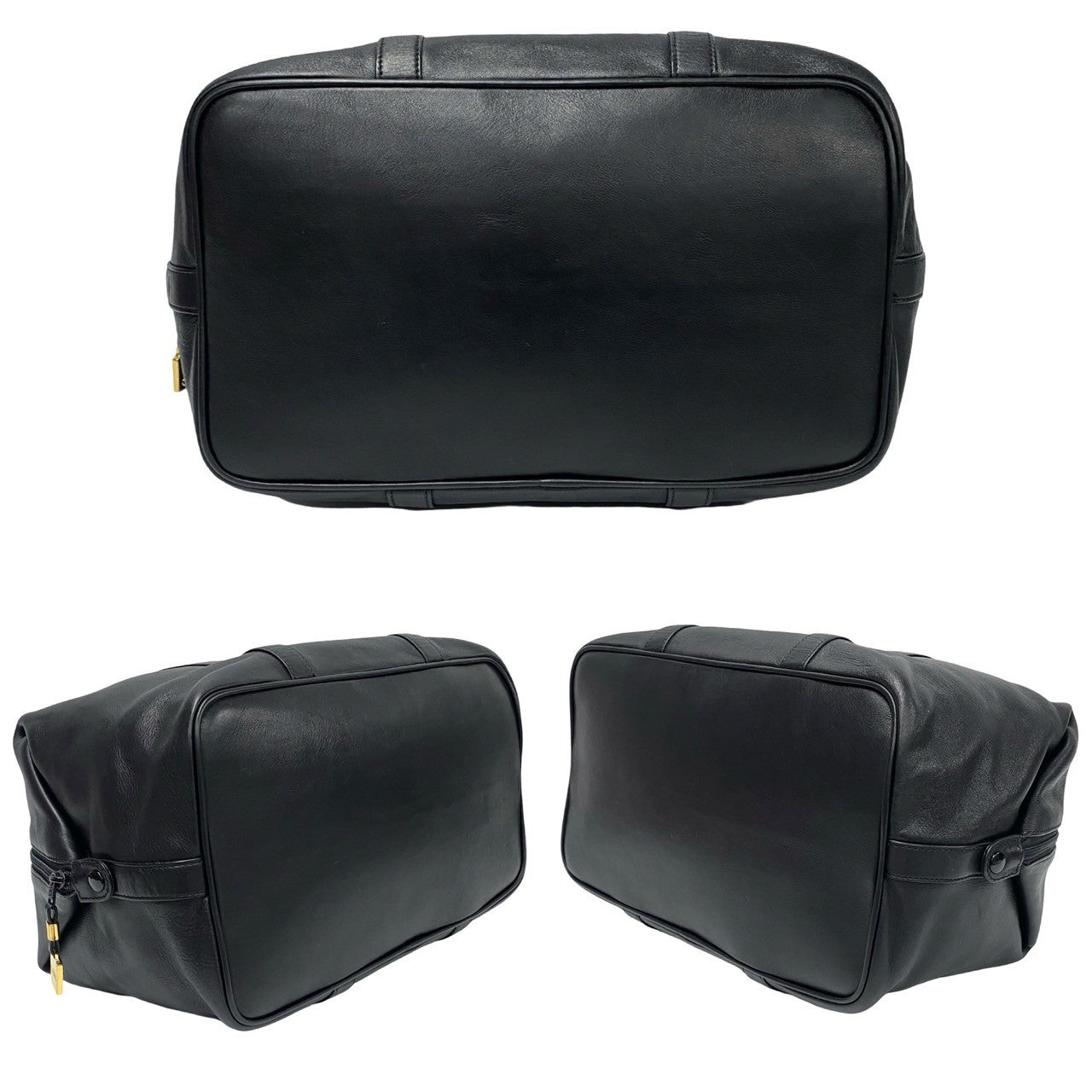 LOEWE Handbag leather black Anagram logo Women Used Authentic