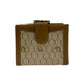 Dior Bifold Wallet Leather, PVC Brown Honeycomb Pattern Women Used Authentic