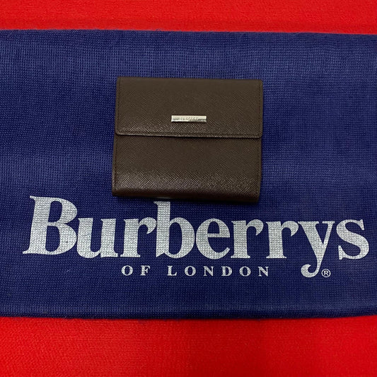 BURBERRY Bifold Wallet leather Brown Nova Check Women Used Authentic