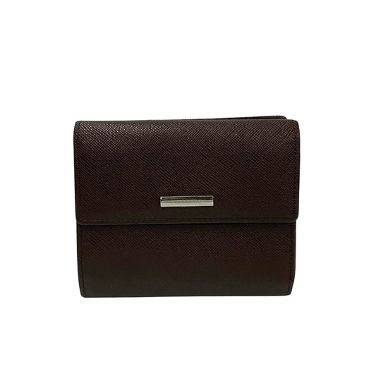 BURBERRY Bifold Wallet leather Brown Nova Check Women Used Authentic