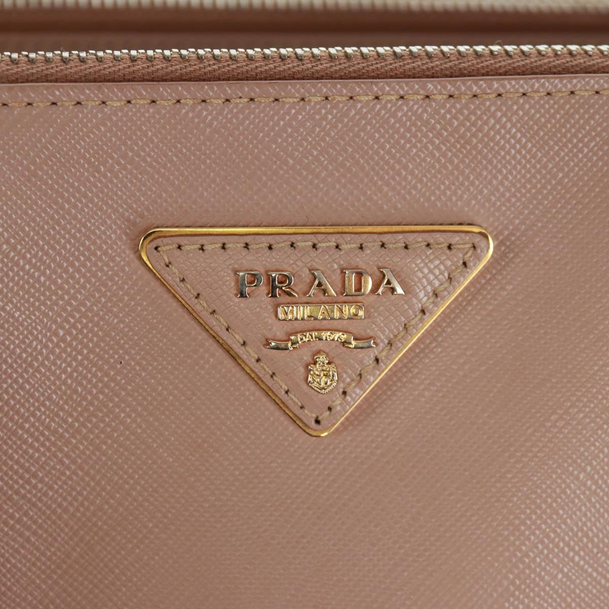 PRADA Two Way Hand Bag Saffiano Leather Pink Gold