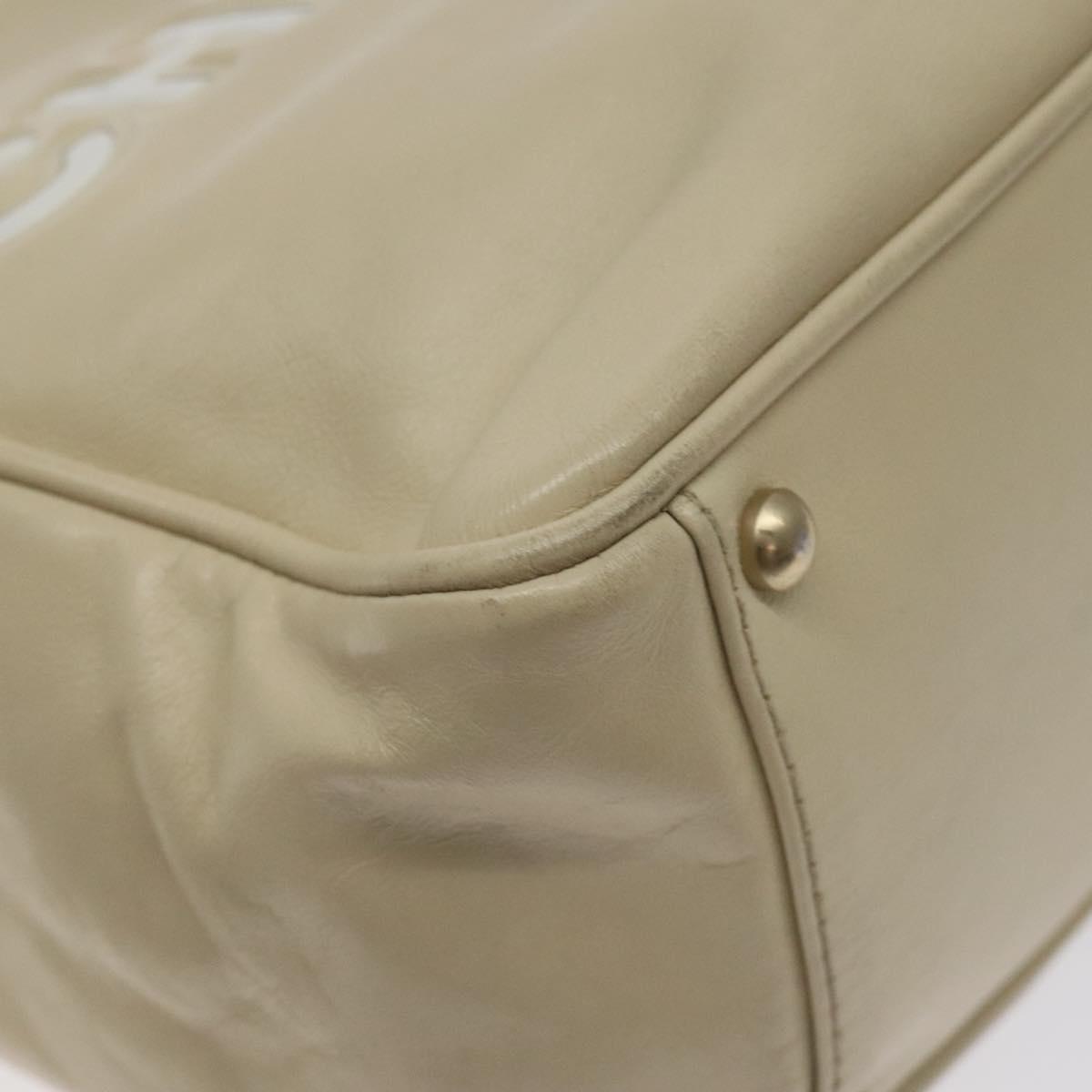 CHANEL Camelia Two Way Shoulder Bag Leather Ivory CC