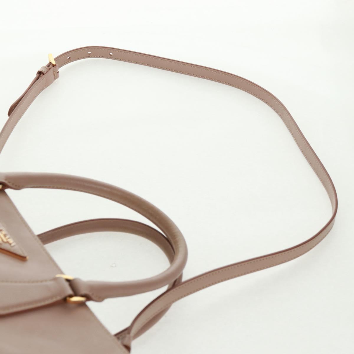 PRADA Two Way Hand Bag Saffiano Leather Pink Gold