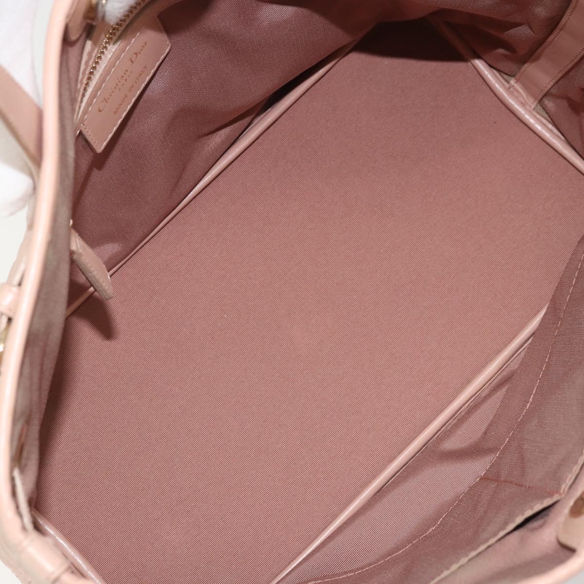 Christian Dior Cannage Panarea Hand Bag Coated Canvas Pink
