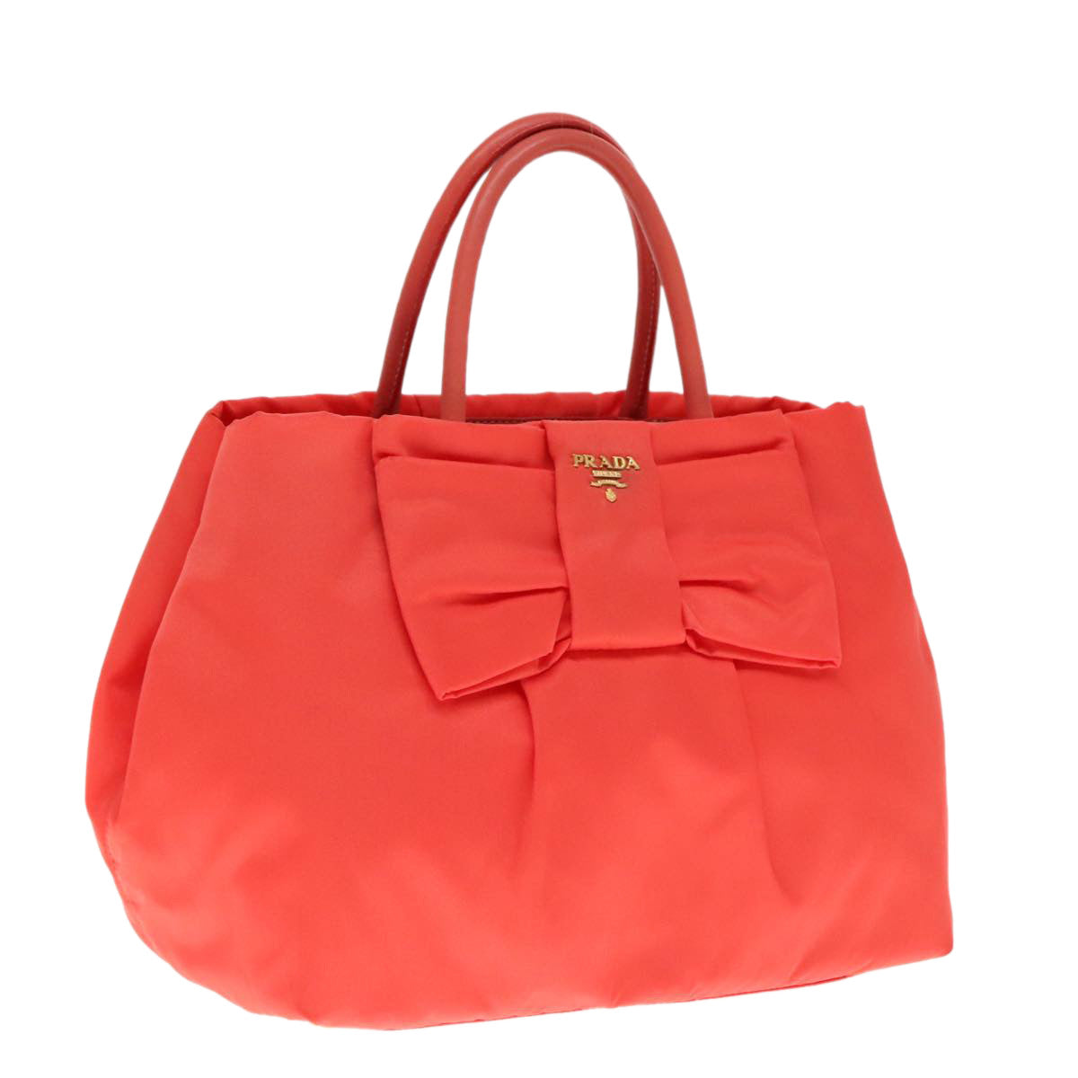 PRADA Hand Bag Nylon Sunset Gold